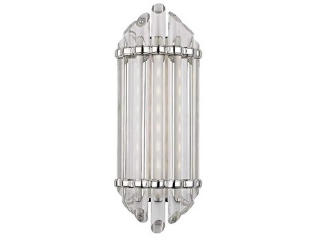Hudson Valley Albion 1-Light Polished Nickel Clear Glass LED Wall Sconce