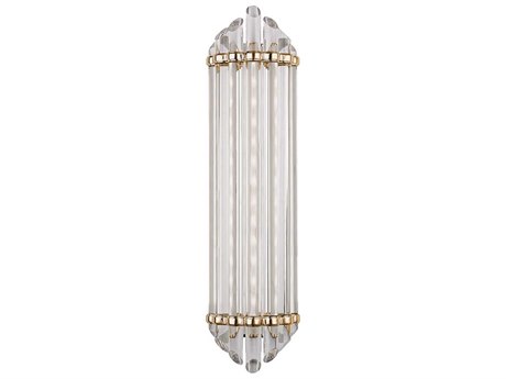 Hudson Valley Albion 1-Light Aged Brass Clear Glass LED Wall Sconce