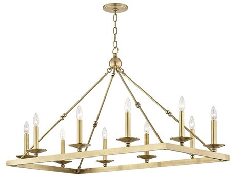 Hudson Valley Allendale 10-Light Aged Brass Island Pendant