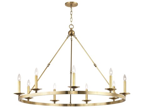 Hudson Valley Allendale 9-Light Aged Brass Candelabra Round Chandelier