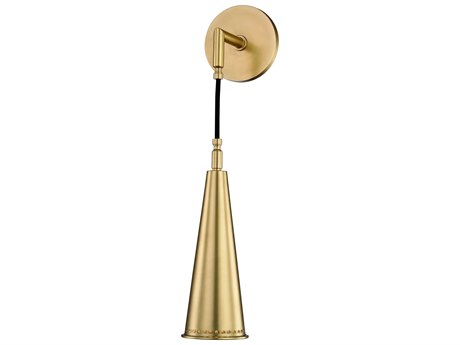 Hudson Valley Alva 1-Light Aged Brass Wall Sconce