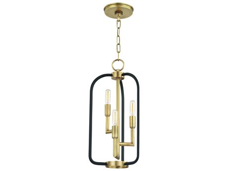 Hudson Valley Angler 3-Light Aged Brass Black Candelabra Chandelier