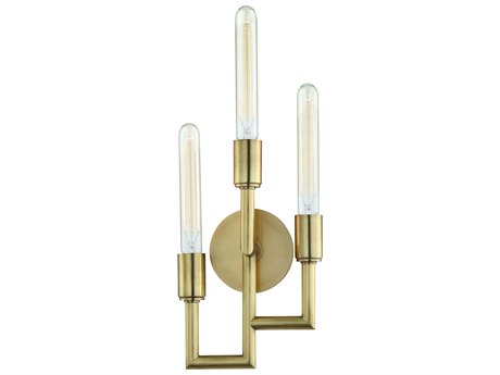 Hudson Valley Angler 3-Light Aged Brass Wall Sconce
