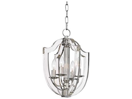 Hudson Valley Arietta 4-Light Polished Nickel Clear Glass Candelabra Chandelier