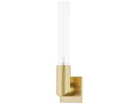 Hudson Valley Asher 1-Light Aged Brass Glass Wall Sconce