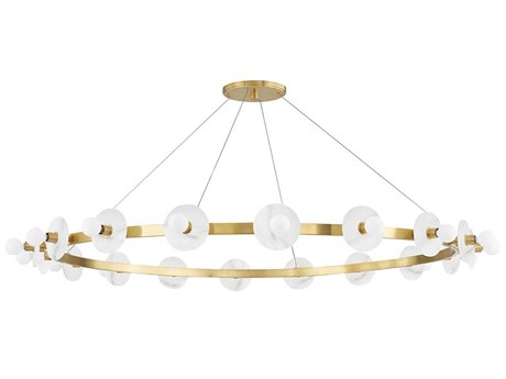 Hudson Valley Austen 18-Light8-Light Aged Brass Candelabra Geometric Round Chandelier