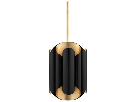 Hudson Valley Banks 6-Light Gold Leaf Black Mini Pendant