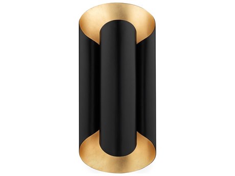Hudson Valley Banks 2-Light Gold Leaf Black Wall Sconce