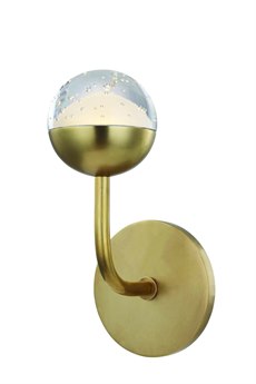 Hudson Valley Boca 1-Light Aged Brass Clear Glass LED Wall Sconce