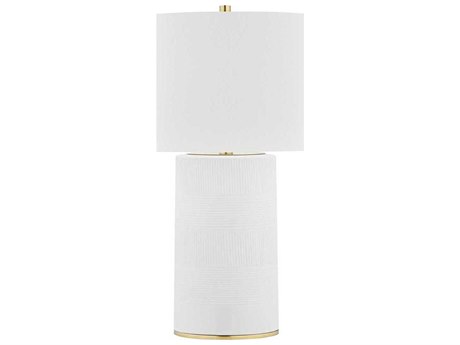 Hudson Valley Borneo Aged Brass White Buffet Lamp
