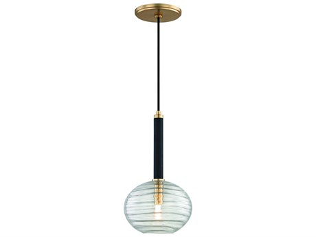 Hudson Valley Breton 1-Light Aged Brass Clear Glass LED Globe Round Mini Pendant