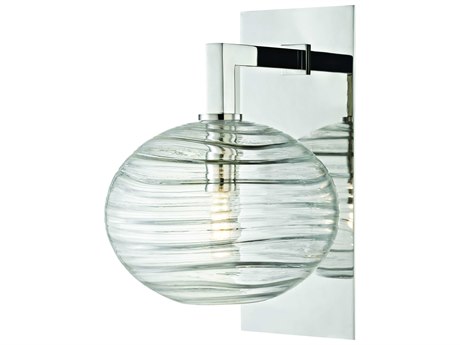 Hudson Valley Breton 1-Light Polished Nickel Clear Glass LED Wall Sconce