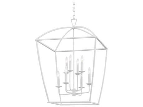 Hudson Valley Bryant 8-Light White Plaster Candelabra Tiered Chandelier
