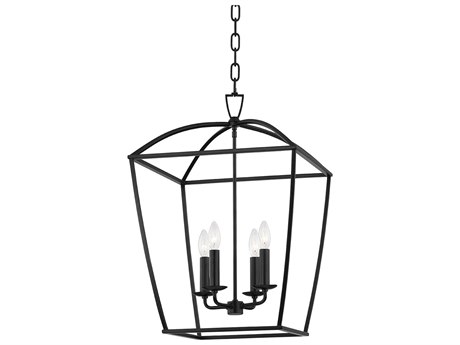 Hudson Valley Bryant 4-Light Aged Iron Black Candelabra Chandelier