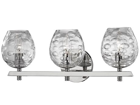 Hudson Valley Burns 3-Light Polished Nickel Clear Glass Vanity Light