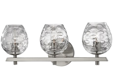 Hudson Valley Burns 3-Light Satin Nickel Clear Glass Vanity Light