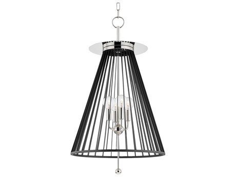 Hudson Valley Cagney 4-Light Polished Nickel Black Candelabra Chandelier