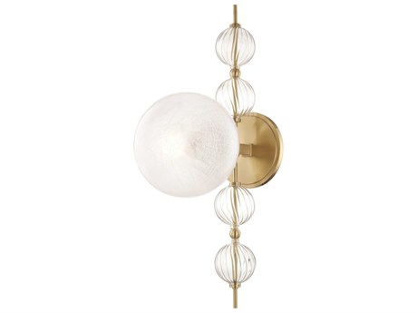 Hudson Valley Calypso 1-Light Aged Brass Clear Glass Wall Sconce