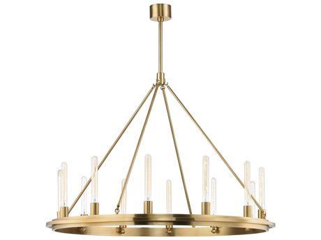 Hudson Valley Chambers 12-Light Aged Brass Round Chandelier