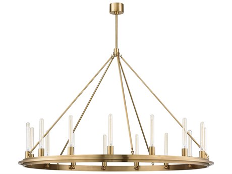 Hudson Valley Chambers 15-Light Aged Brass Round Chandelier