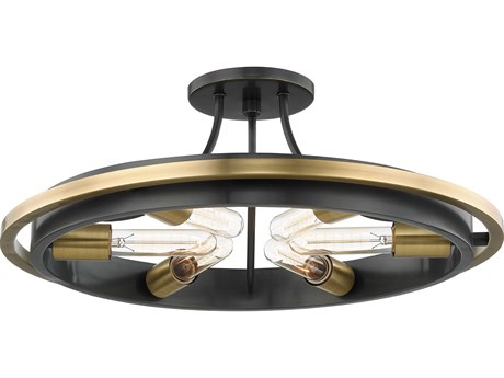 Hudson Valley Chambers 6-Light Aged Old Bronze Round Semi Flush Mount