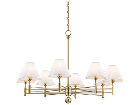 Hudson Valley Classic 8-Light Aged Brass Candelabra Empire Chandelier