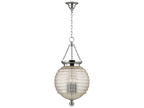 Hudson Valley Coolidge 4-Light Polished Nickel Clear Glass Round Pendant