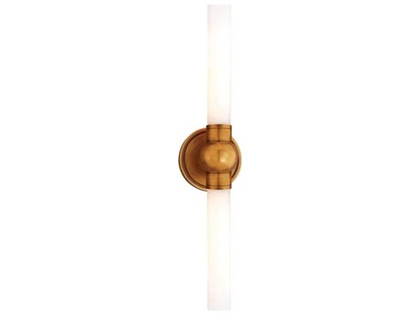 Hudson Valley Cornwall 2-Light Aged Brass Off White Glass Wall Sconce