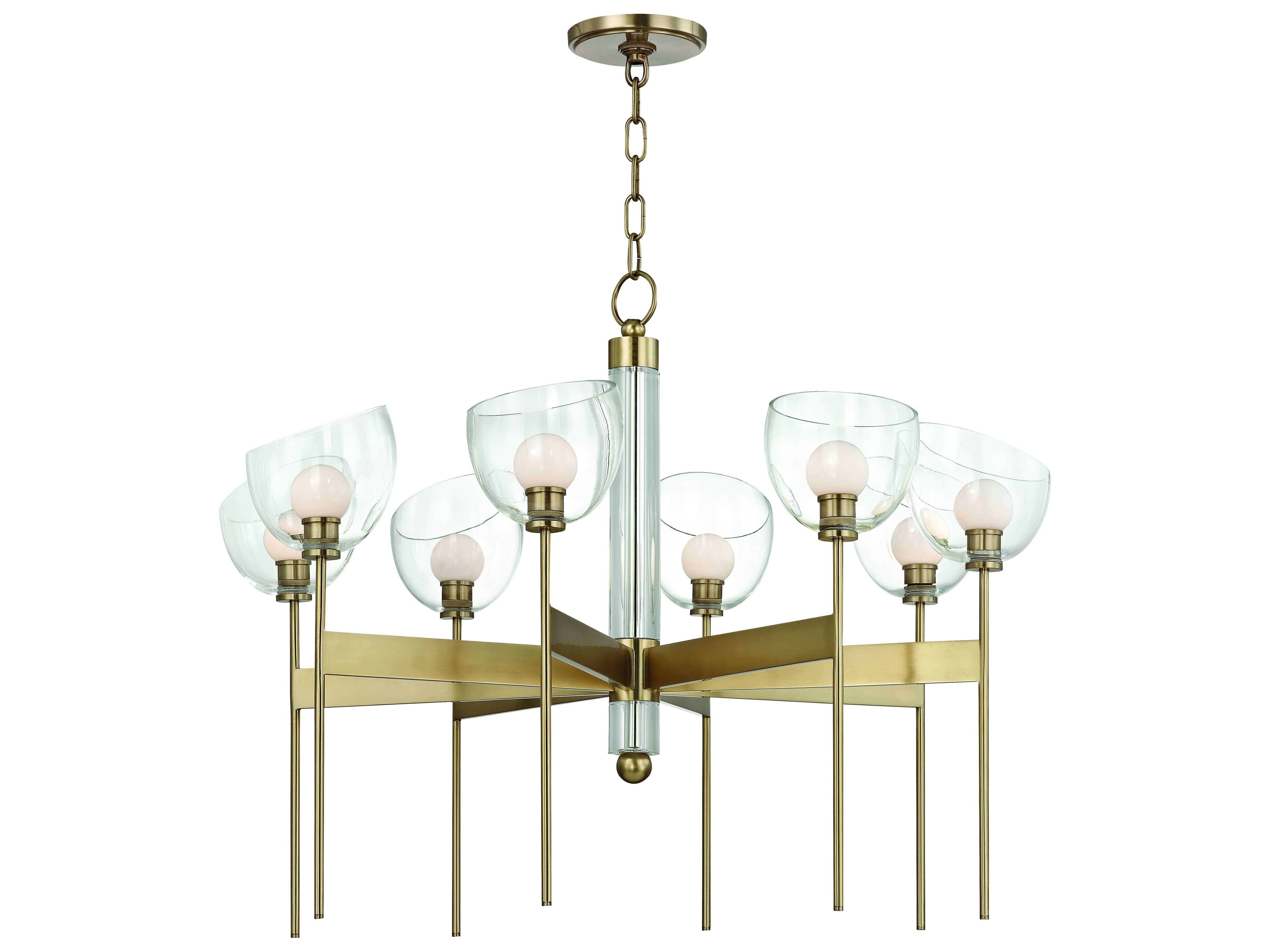 Hudson Valley Lighting Davis Aged Brass 8 33'' Wide Glass Crystal LED ...