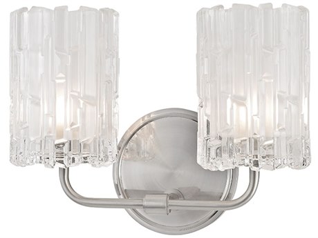 Hudson Valley Dexter 2-Light Satin Nickel Clear Glass Vanity Light