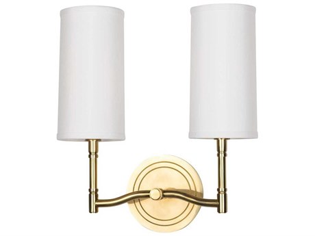 Hudson Valley Dillon 2-Light Aged Brass Off White Wall Sconce
