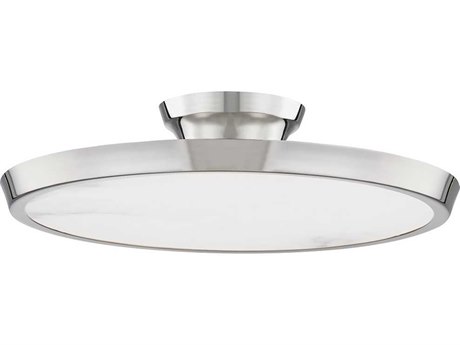 Hudson Valley Draper 1-Light Polished Nickel LED Round Semi Flush Mount