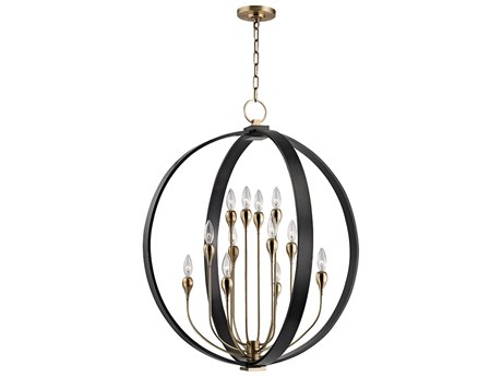 Hudson Valley Dresden 12-Light Aged Old Bronze Candelabra Round Tiered Chandelier