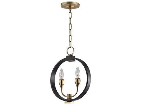 Hudson Valley Dresden 2-Light Aged Old Bronze Candelabra Round Chandelier