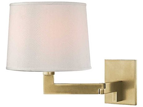 Hudson Valley Fairport 1-Light Aged Brass White Wall Sconce