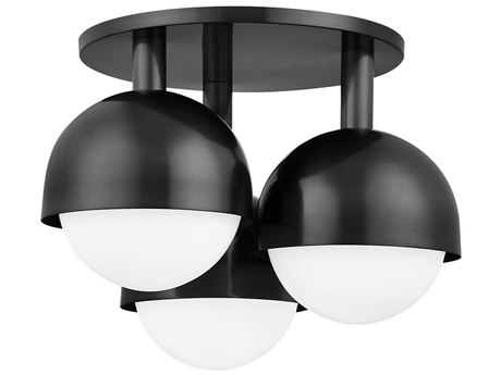 Hudson Valley Foster 3-Light Old Bronze Glass Semi Flush Mount