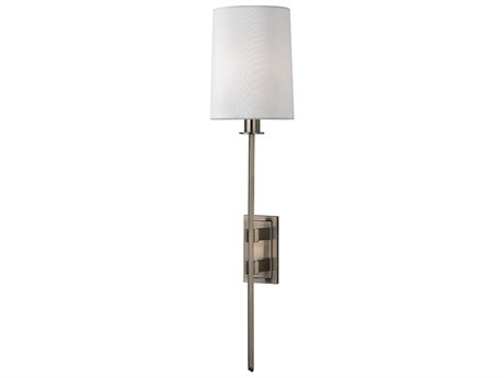 Hudson Valley Fredonia 1-Light Antique Nickel White Wall Sconce