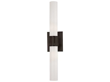 Hudson Valley Fulton 2-Light Old Bronze Off White Glass Wall Sconce