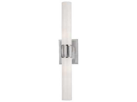Hudson Valley Fulton 2-Light Polished Nickel Off White Glass Wall Sconce