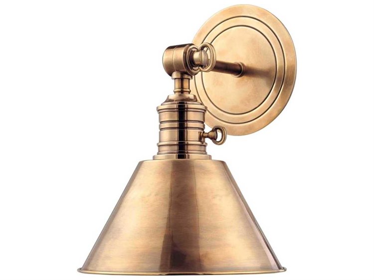 Photos - Chandelier / Lamp CITY Hudson Valley Garden  1-Light Aged Brass Wall Sconce 8321-AGB 