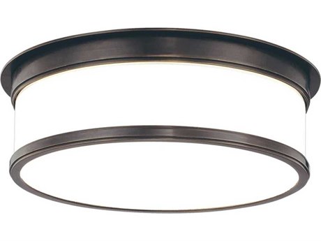 Hudson Valley Geneva 3-Light Old Bronze Glass Drum Flush Mount