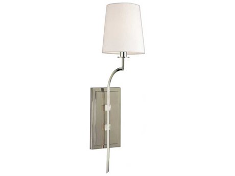Hudson Valley Glenford 1-Light Polished Nickel Off White Wall Sconce