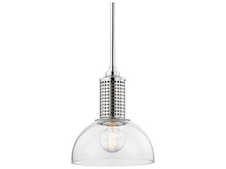 Hudson Valley Halcyon 1-Light Polished Nickel Clear Glass Bowl Mini Pendant