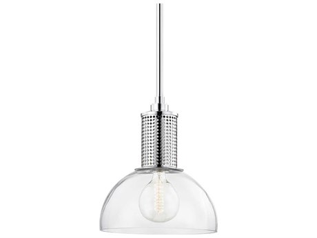 Hudson Valley Halcyon 1-Light Polished Nickel Clear Glass Bowl Pendant