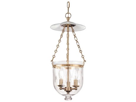 Hudson Valley Hampton 3-Light Aged Brass Clear Glass Bell Candelabra Chandelier