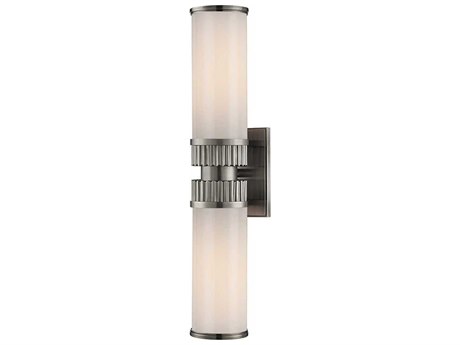 Hudson Valley Harper 2-Light Antique Nickel Off White Glass Wall Sconce