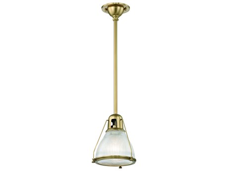 Hudson Valley Haverhill 1-Light Aged Brass Glass Bell Mini Pendant