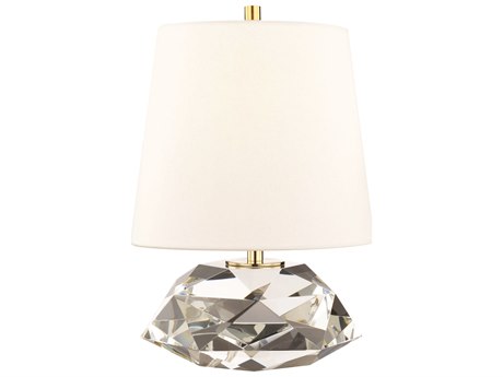 Hudson Valley Henley Crystal Aged Brass Off White Table Lamp