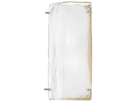Hudson Valley Hines 1-Light Aged Brass Glass Wall Sconce