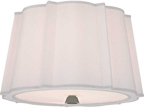 Hudson Valley Humphrey 2-Light Polished Nickel White Drum Flush Mount